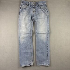 Vintage Levis Jeans Mens 32x33* Blue Slim Straight Flap Pockets Western Y2K